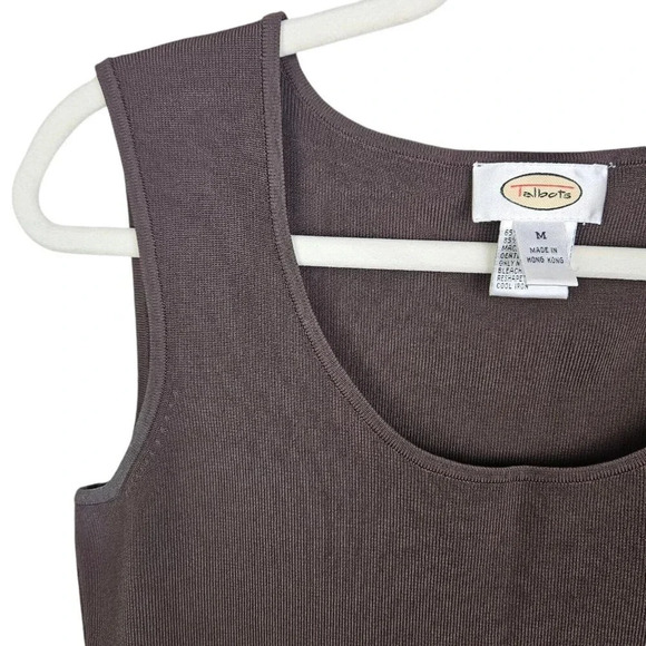 Talbots Brown Round Neck Sleeveless Pullover Tank Top Shell Size Medium - Picture 2 of 9